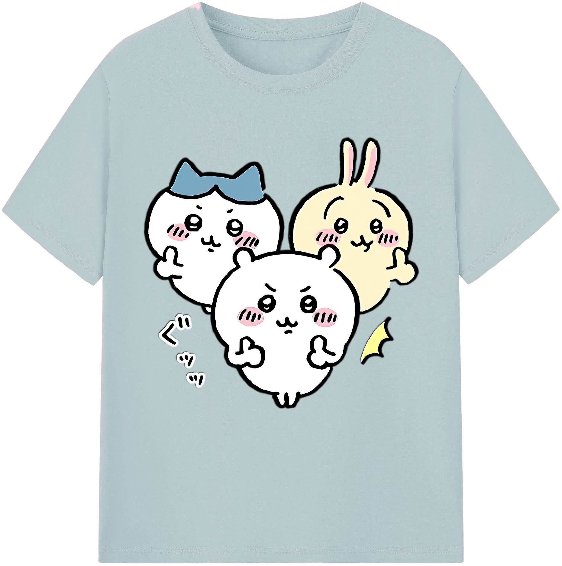 （画像用） ちいかわ うさぎ Chii-kawa usagi 綿100％半袖Tシャツ（フロントプリント）
